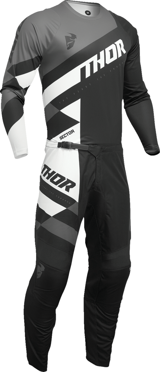 THOR Sector Checker Jersey - Black/Gray - Large 2910-7582