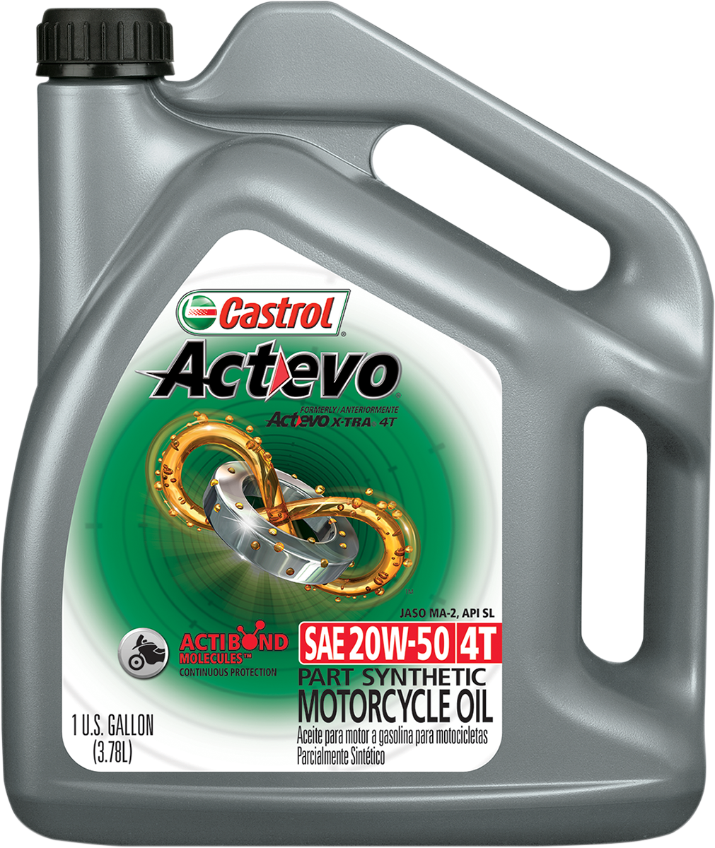 CASTROL Act Evo® Semi-Synthetic 4T Engine Oil - 20W-50 - 1 U.S. gal. 15D7D1