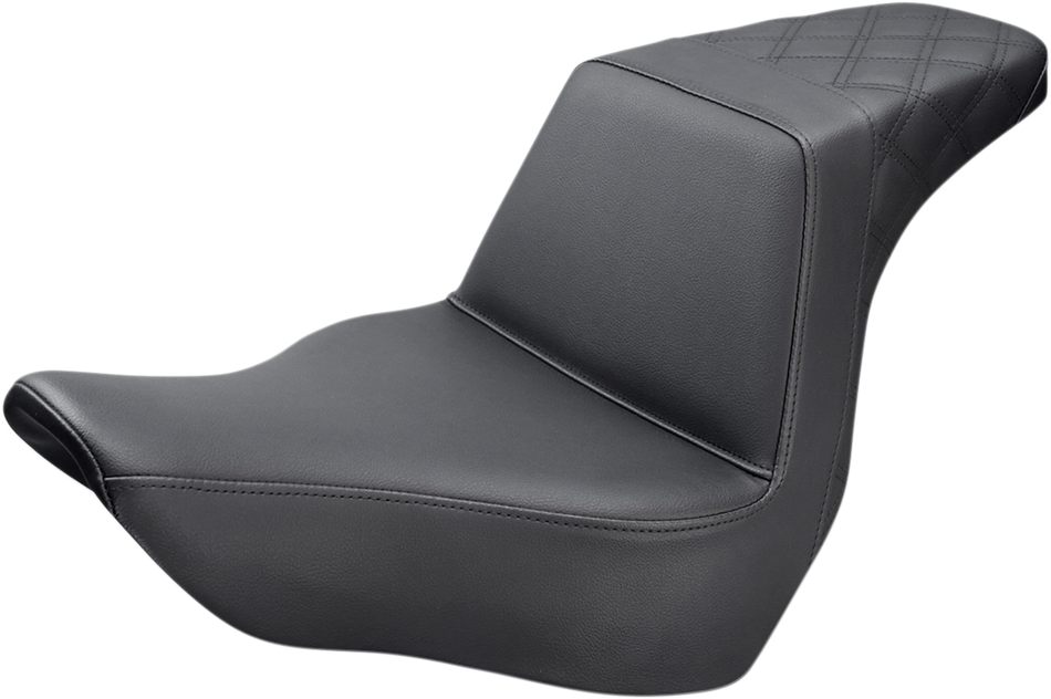 SADDLEMEN Step-Up Seat - Rear Lattice Stitch - Black 818-29-173