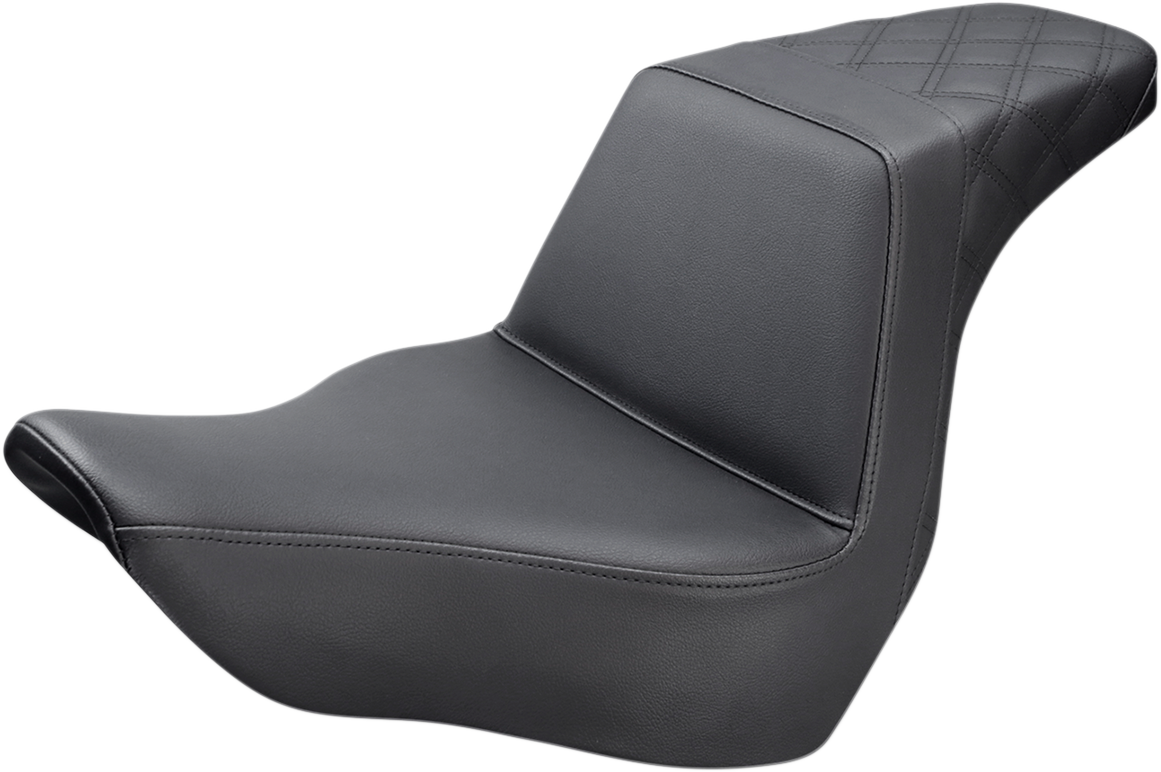 SADDLEMEN Step-Up Seat - Rear Lattice Stitch - Black 818-29-173