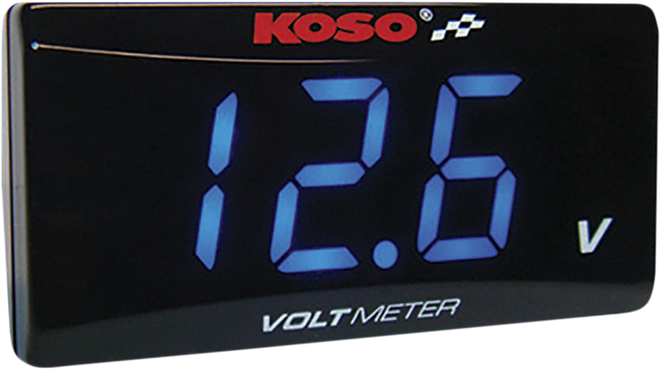 KOSO NORTH AMERICA Super Slim Volt Meter - Blue Digits - 2.22" W x 1.06" H x 0.43" D BA024B00