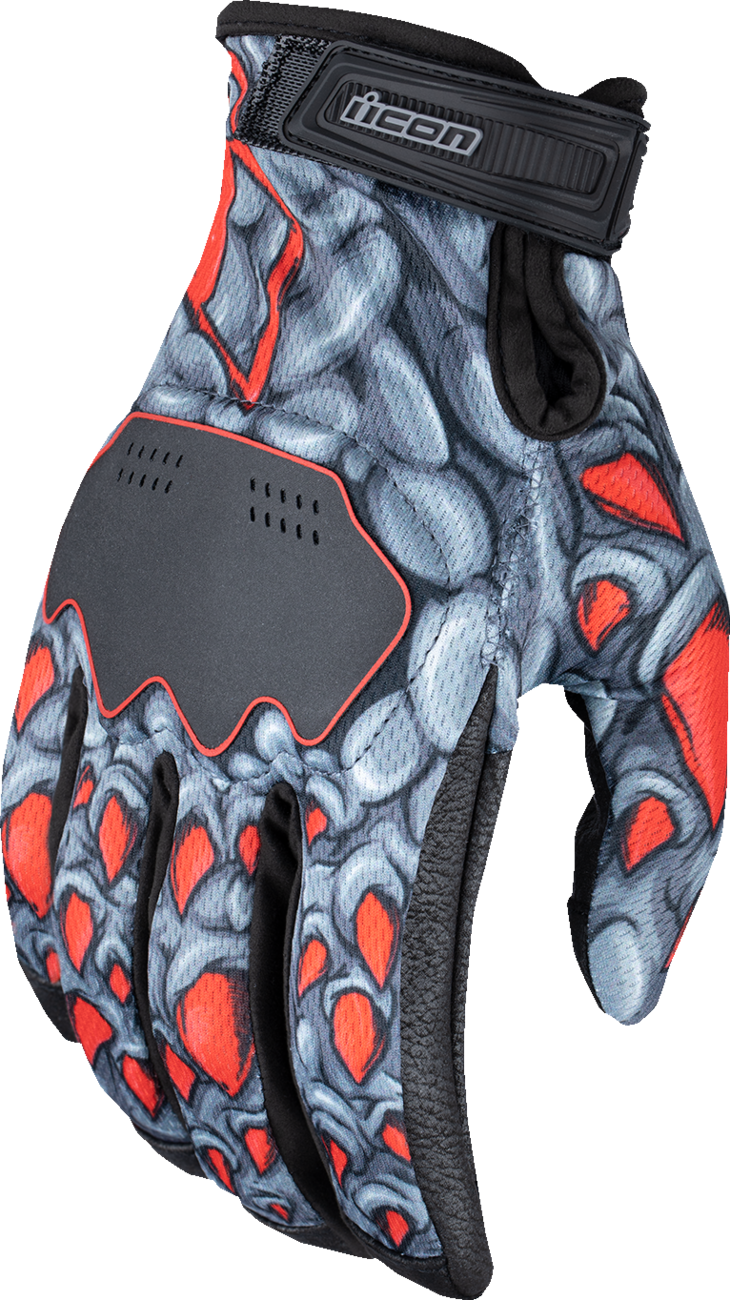 ICON Hooligan™ Kryola Kreep-Handschuhe – Rot – Klein 3301-4728