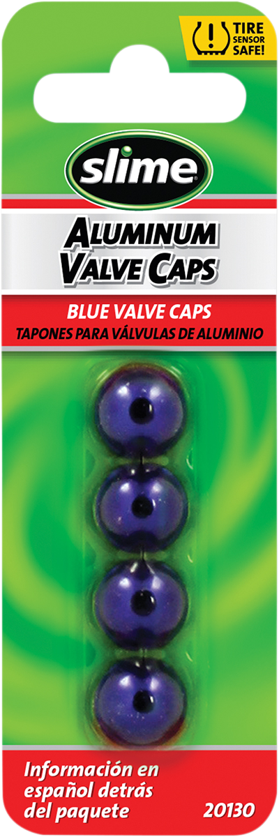 SLIME Valve Stem Caps - Blue - 4 Pack 20130