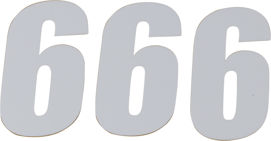 D'COR VISUALS SX Número de placa - #6 - Blanco - 6" 45-16-6 
