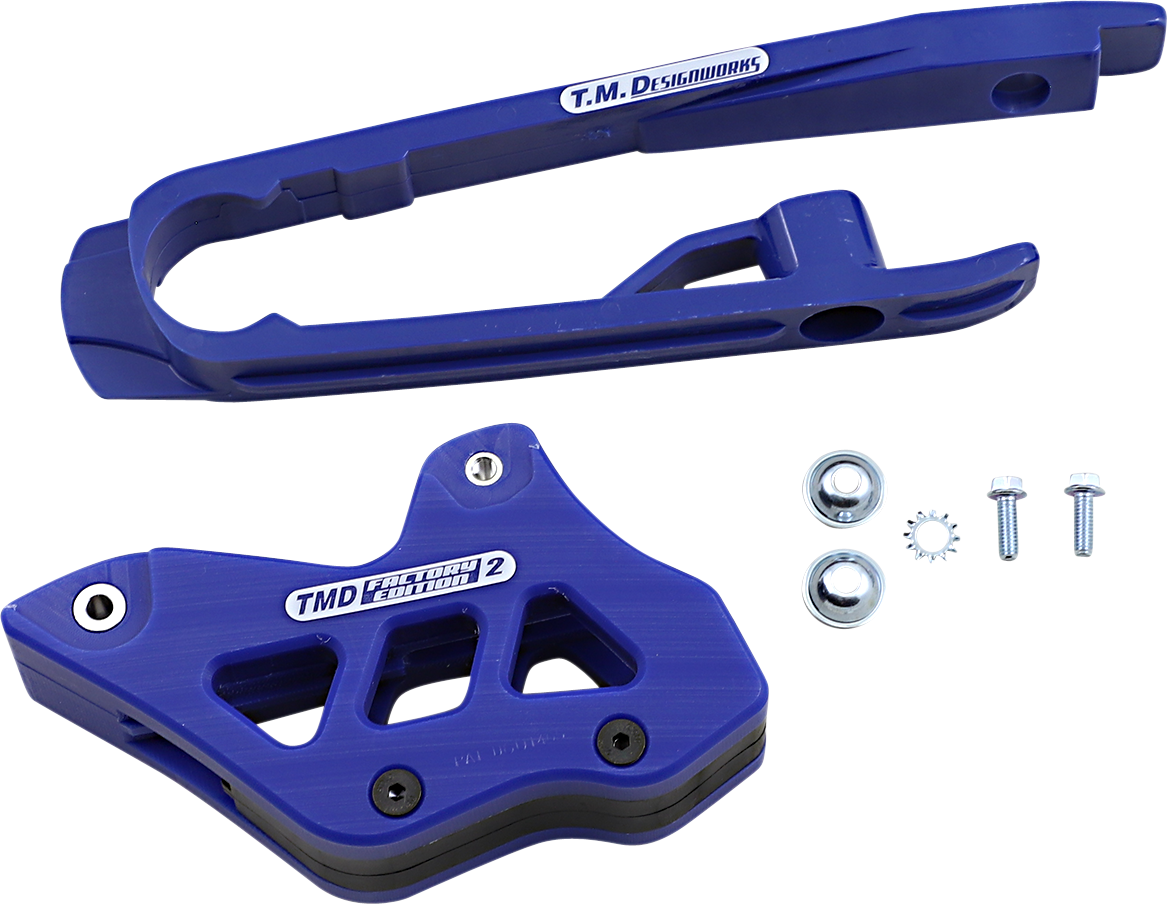 T.M. DESIGNWORKS Chain Guide/Slider - KTM/Husqvarna - Blue DCK-KT3-BUS