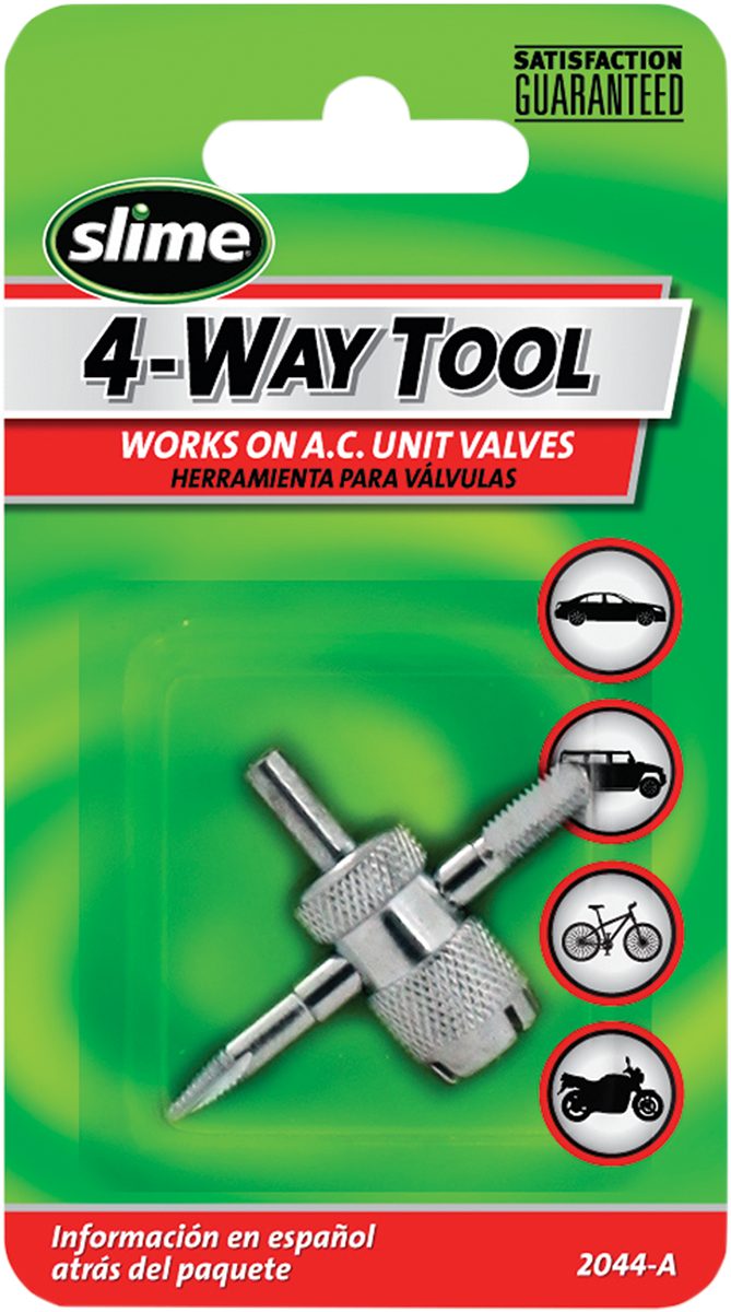 SLIME Tire Valve Tool - 4-Way 2044-A