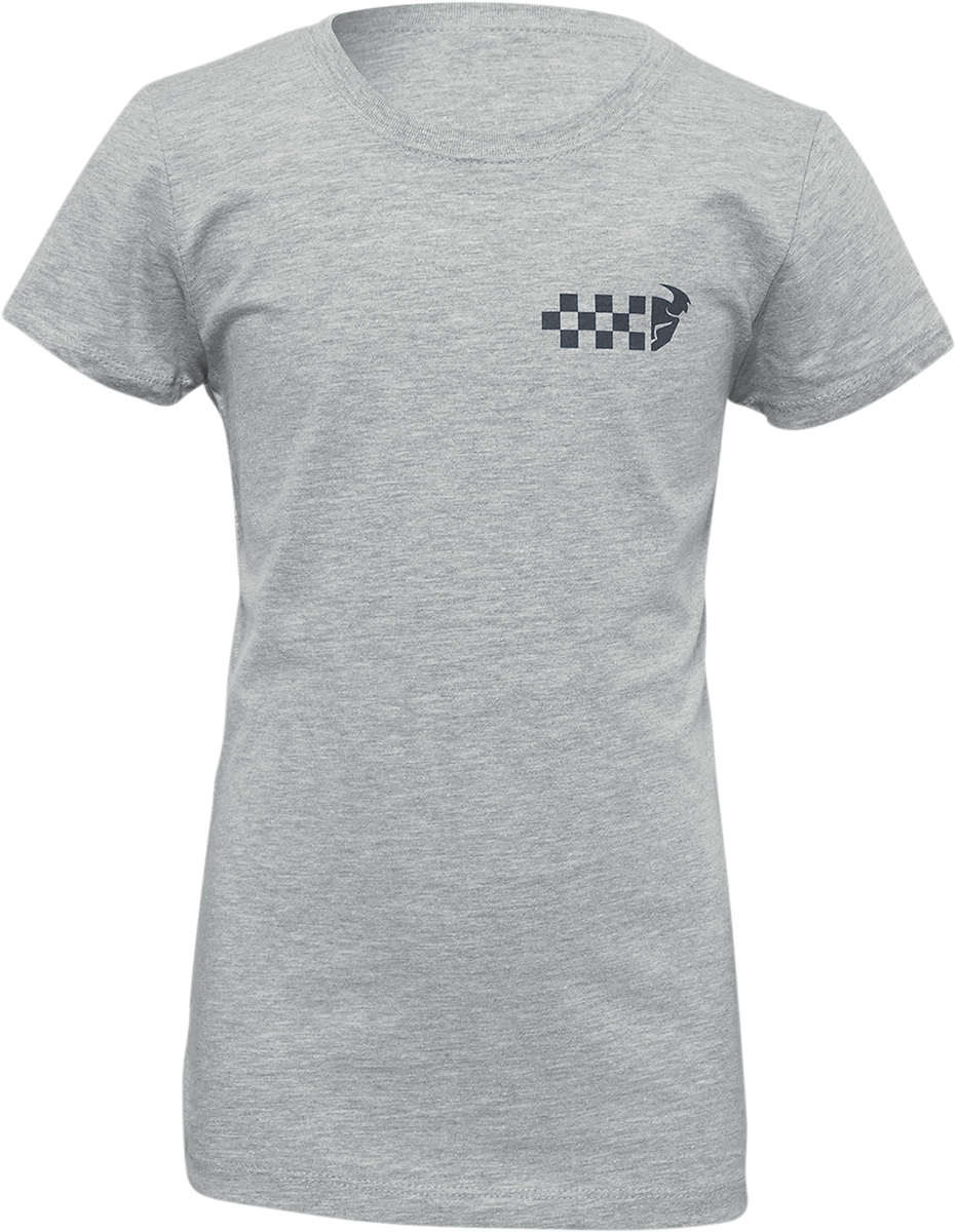 THOR Girl's Checkers T-Shirt - Heather Gray - XS 3032-3481