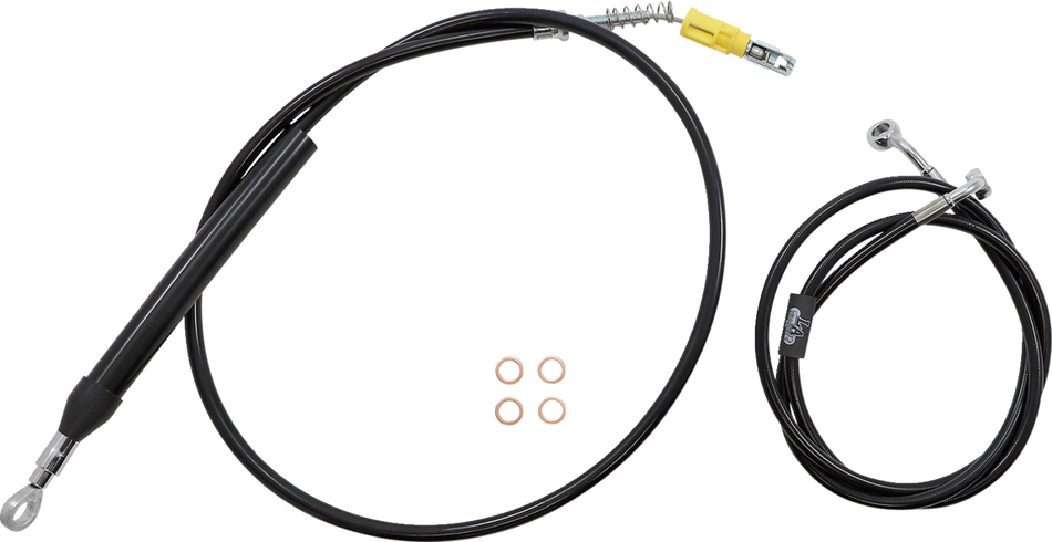 LA CHOPPERS Kit de cable de manillar/línea de freno - Conexión rápida - Completo - Manillar Ape Hanger de 18" - 20" - Negro LA-8156KT2-19B 
