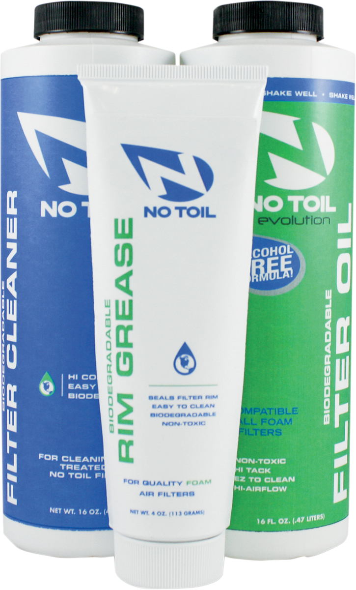 NO TOIL Evolution Filter Oil, Cleaner, and Rim Grease Kit EV109