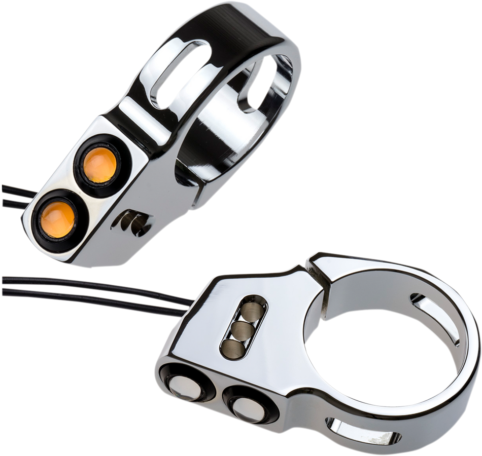 JOKER MACHINE Rat Eye LED Turn Signals - 39 mm - Chrome 05-200-1C
