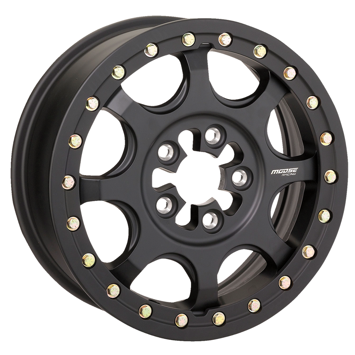 Rueda MOOSE UTILITY - 351X Beadlock de 5 lengüetas - Delantera/Trasera - Negro satinado - 15x7 - 5/4.5 - 5+2 351BM157545SB64 