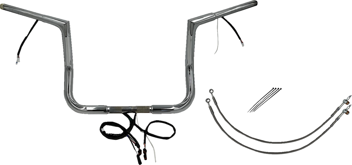 FAT BAGGERS INC. Handlebar Kit - Flat Top - 12" - Chrome 702212