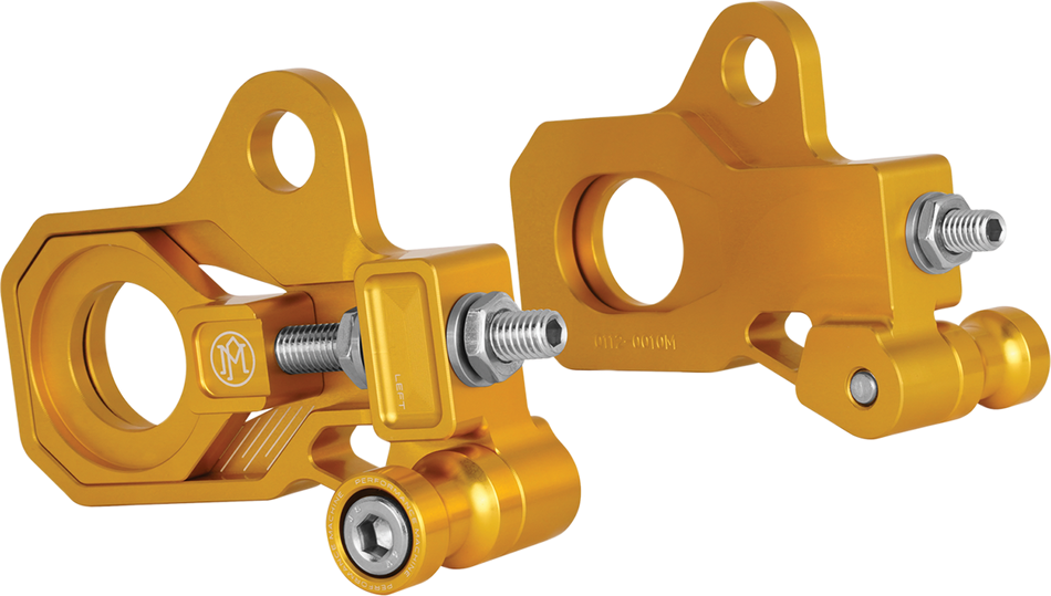 PERFORMANCE MACHINE (PM) Axle Adjuster Kit - Gold - Rear 0117-0028M-G