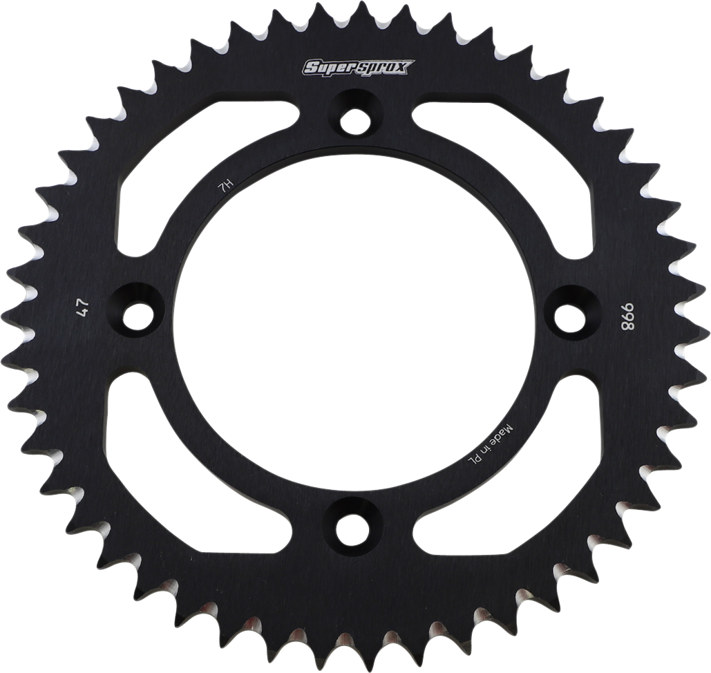 SUPERSPROX Rear Sprocket - Black - Suzuki/Yamaha - 47 Tooth RAL-998-47-BLK