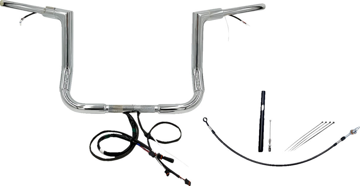 FAT BAGGERS INC. Handlebar Kit - Flat Top - 12" - Chrome 612012