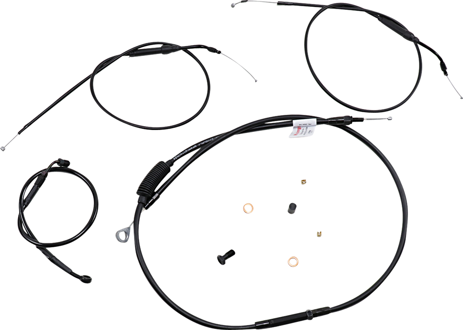 BURLY BRAND Handlebar Cable and Brake Line Kit - Extended - Sportsters - Tracker/Scrambler Handlebars - ABS B30-1272