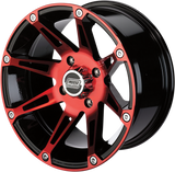 MOOSE UTILITY Wheel - 387X - Front - Anodized Red/Black - 12x7 - 4/136 - 4+3 387MO127136BWR4