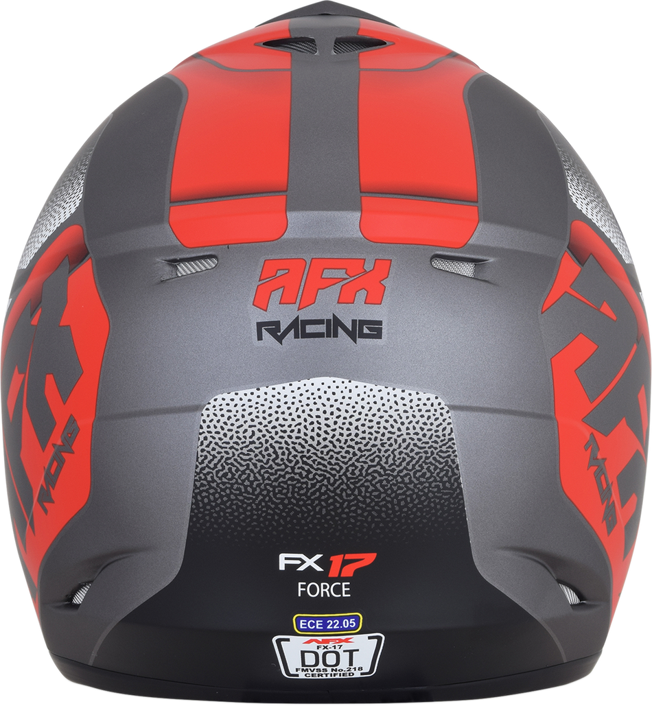 AFX FX-17 Helmet - Force - Frost Gray/Red - XS 0110-5202