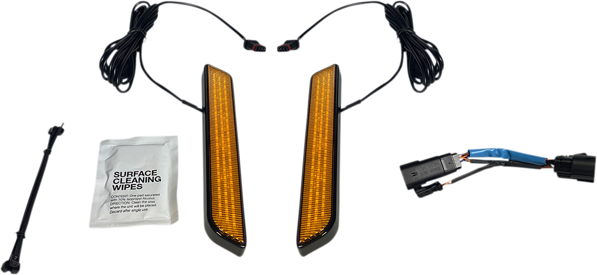 CUSTOM DYNAMICS LED Fork Light - Amber - Black CD-FORK-SS8-AB