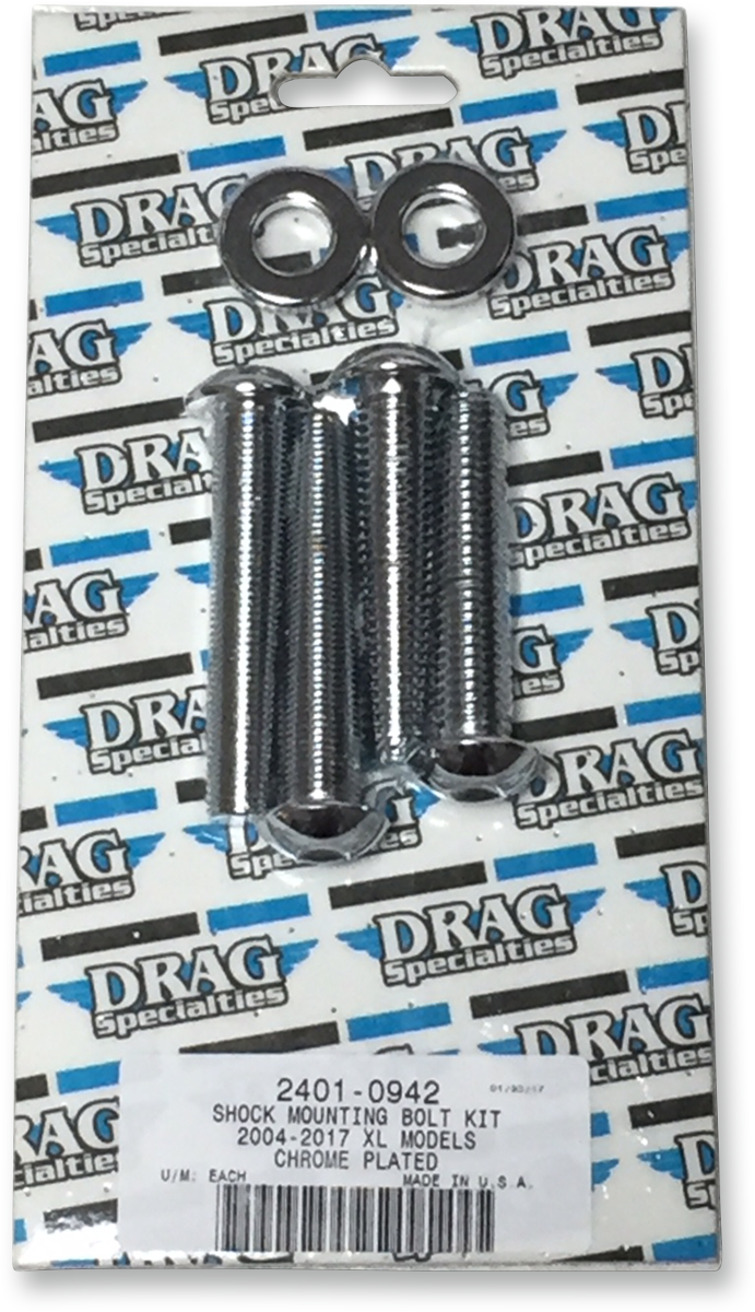 DRAG SPECIALTIES Shock Mount Kit - Chrome MADE IN THE USA MKDR8