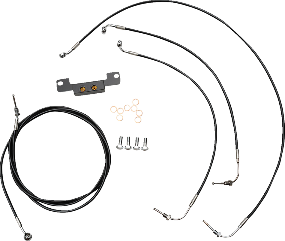 LA CHOPPERS Kit de cable de manillar/línea de freno - Manillar Stock Ape Hanger - Vinilo negro LA-8056KT-08B 