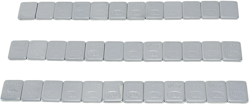 K&L SUPPLY Wheel Weights - Steel - Stick-On - Silver - 36 Pack 32-2415