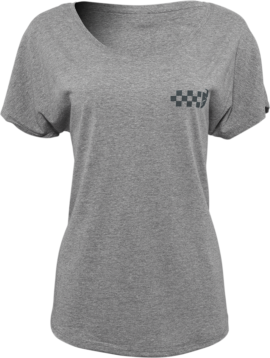 THOR Women's Checkers T-Shirt - Heather Gray - Small 3031-3996
