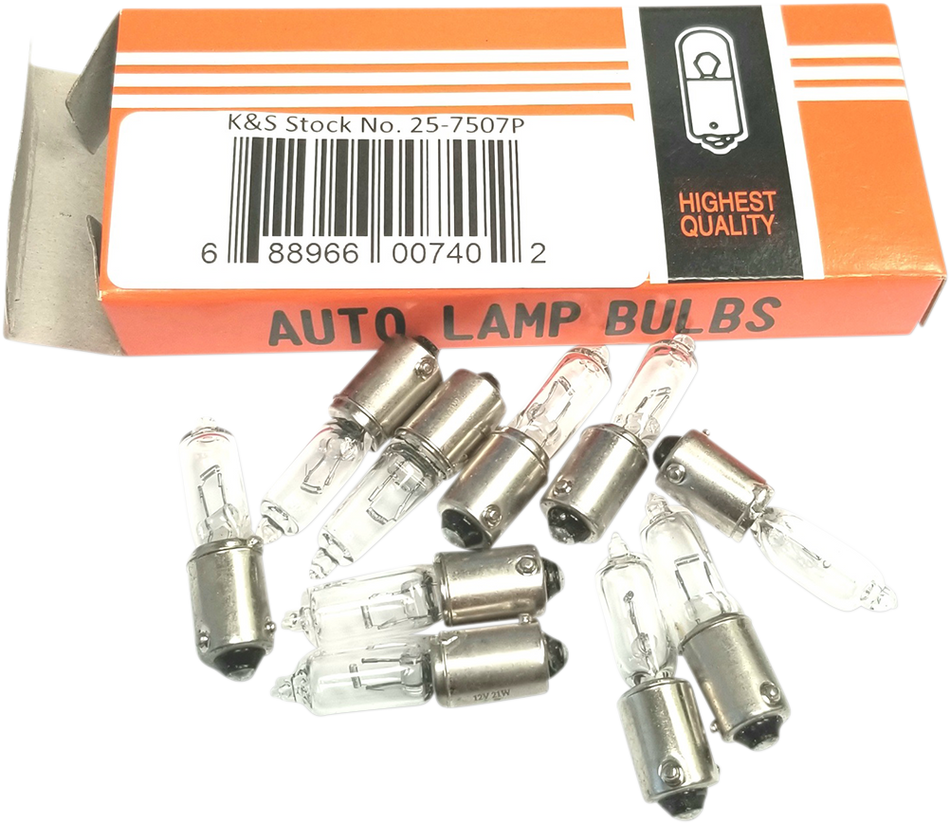K&amp;S TECHNOLOGIES Paquete de 10 bombillas de repuesto 25-7507P 