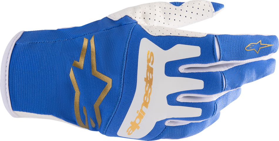 ALPINESTARS Techstar Gloves - UCLA Blue/Rushed Gold - Small 3561023-7265-S