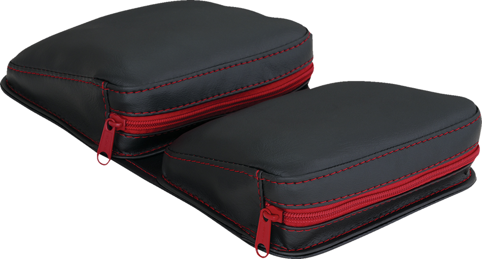 SHOW CHROME Kaliber Dash Pouch - Black with Red Zipper H44-4ZRED