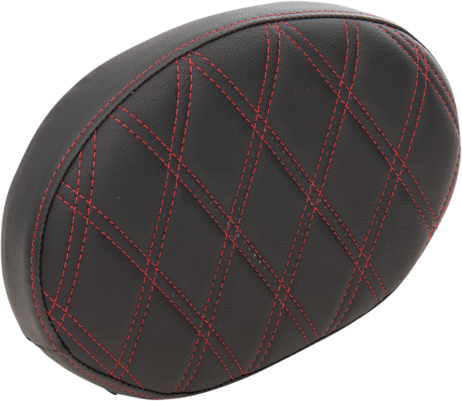 DRAG SPECIALTIES Backrest Pad - Oval - Double Diamond - Red Thread 0822-0430