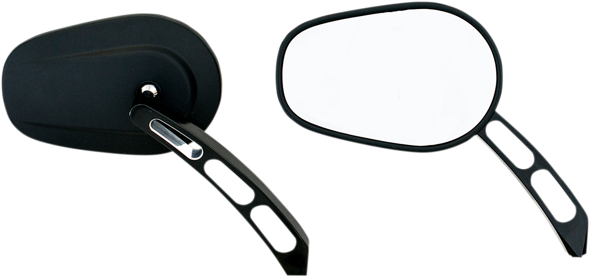 RIVCO PRODUCTS Mirror - Thru-Mount - Side View - Oval - Black MV305