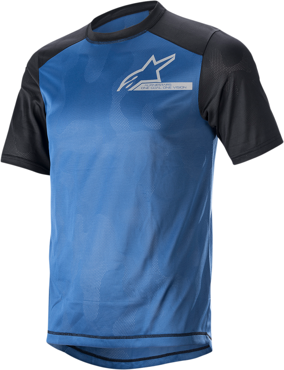 Camiseta ALPINESTARS Alps 4.0 V2 - Manga corta - Azul/Negro/Plata - XL 1765922-7318-XL 