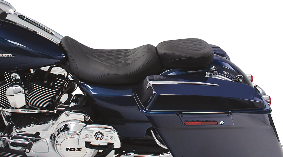 MUSTANG Seat - Wide Tripper Solo - without Backrest - Diamond - Black 76694