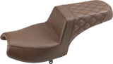 SADDLEMEN Step Up Seat - Front Smooth/Rear Lattice - Brown - Challenger I20-06-173BR