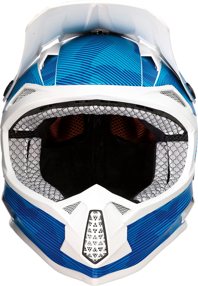 MOOSE RACING Youth F.I. Helmet - Agroid Camo - MIPS® - Blue/White - Medium 0111-1533