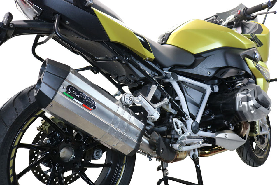 GPR Exhaust for Bmw R1250R R1250RS 2021-2023, Sonic Titanium, Slip-on Exhaust Including Removable DB Killer and Link Pipe  E5.BM.107.SOTIT