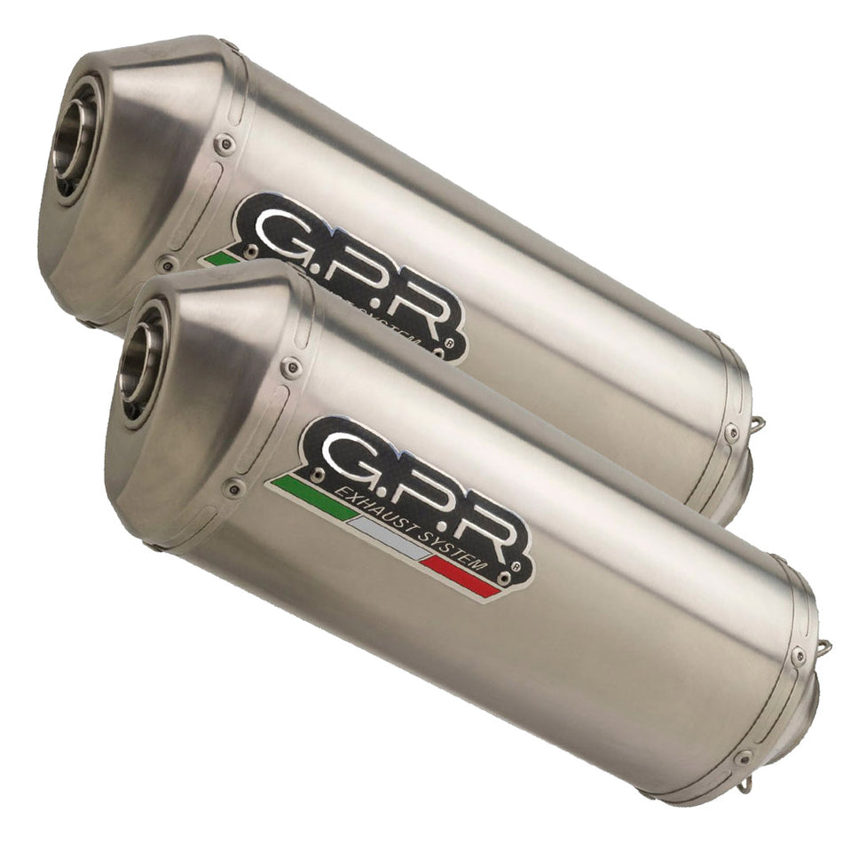 GPR Exhaust for Aprilia Pegaso Strada 650 2005-2009, Satinox, Dual slip-on Including Removable DB Killers and Link Pipes  A.32.SAT