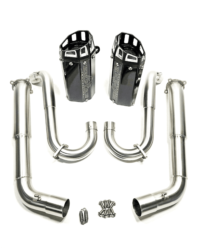 Empire industries gen 2 series dual exhaust system for yamaha raptor 700 - 06 to 14
