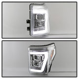 Spyder 11-16 Ford F-250/F-350 V2 Projector Headlights - Light Bar DRL - Chrome PRO-YD-FS11V2-LB-C 5084705