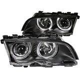 ANZO 1999-2001 BMW 3 Series E46 Projector Headlights w/ Halo Black 121015