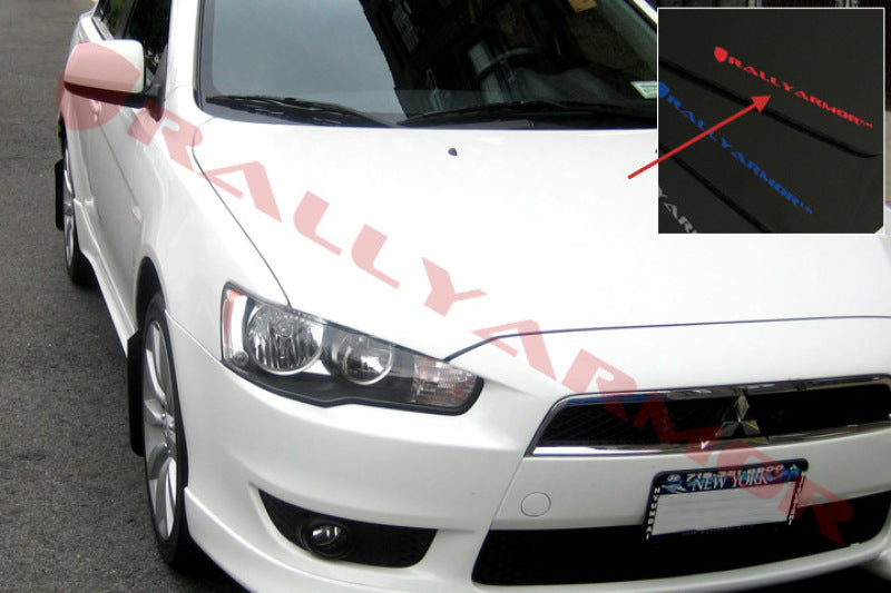 Rally Armor 2007+ Mitsubishi Lancer (doesn't fit Sportback) UR Black Mud Flap w/ Red Logo