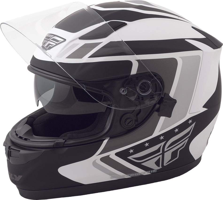 FLY RACING Conquest Retro Helmet White/Black/Grey 2x 73-84112X