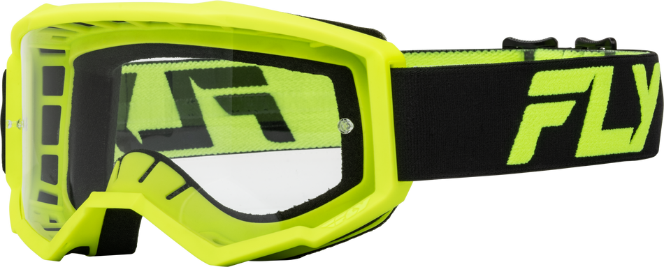 FLY RACING Youth Focus Goggle Blk/Hi-Vis W/ Clear Lens 37-51150Y