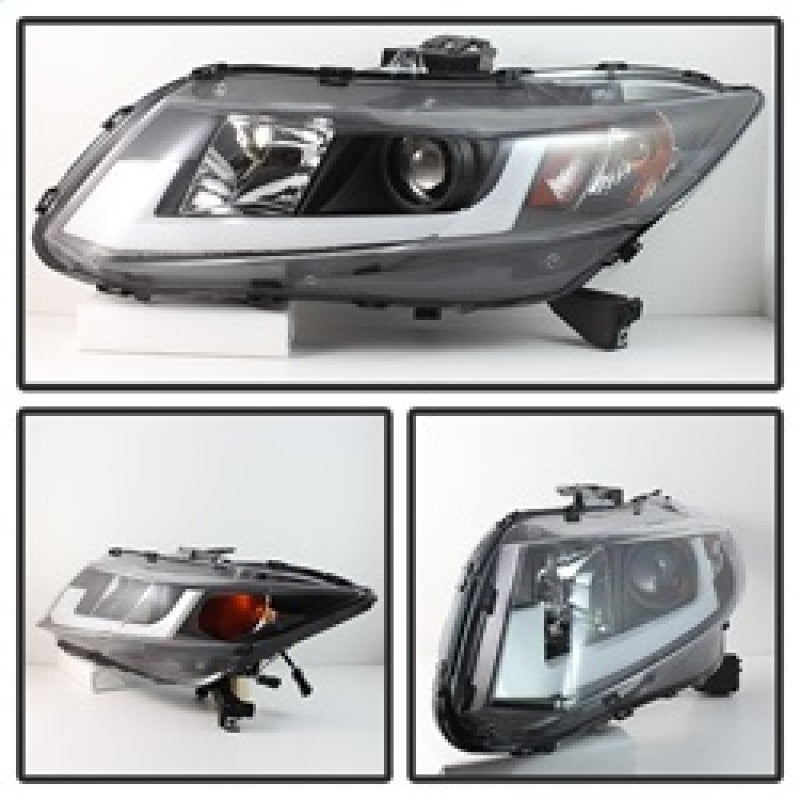 Spyder 12-14 Honda Civic (Excl. 2014 Coupe) Projector Headlights Lgtbr DRL Black PRO-YD-HC12-DRL-BK 5076519