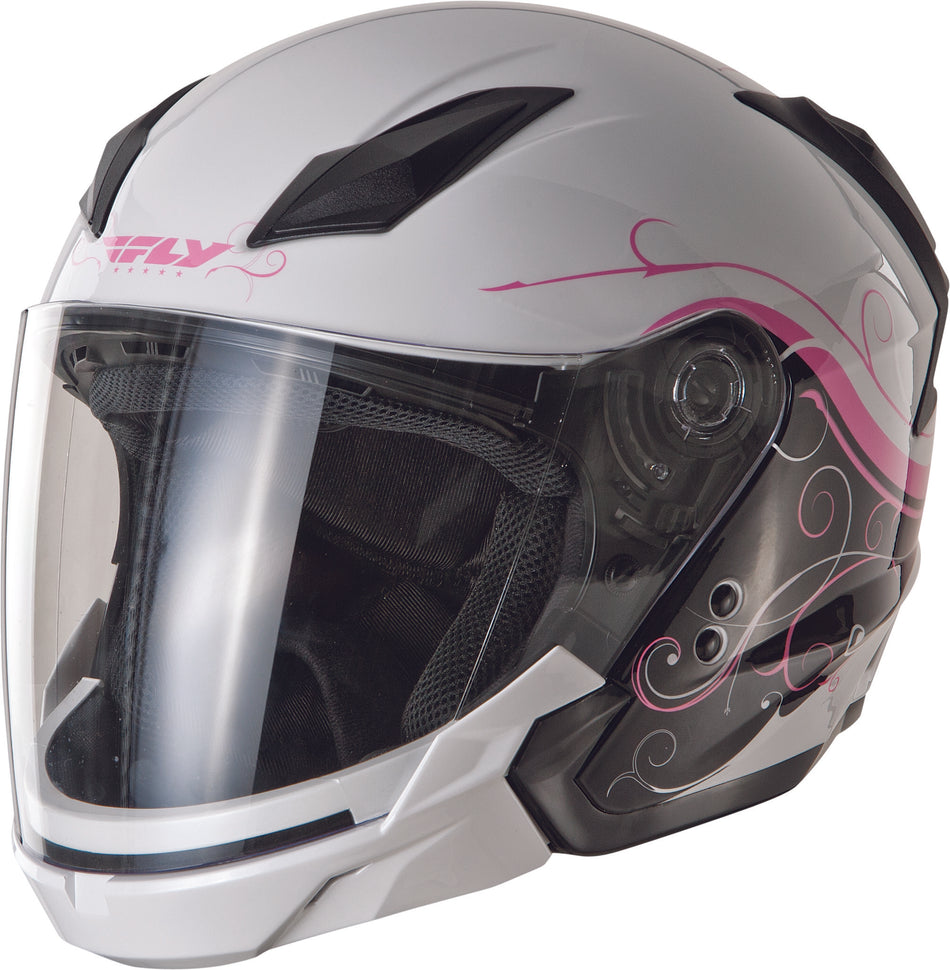 FLY RACING Tourist Cirrus Helmet White/Pink Lg F73-8108~4