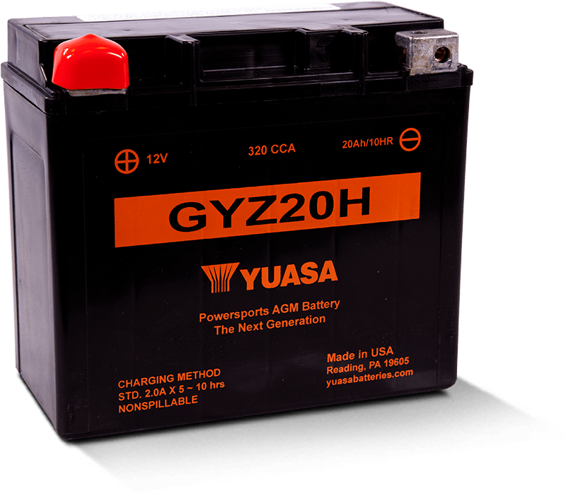 Yuasa GYZ20H High Performance Maintenance Free AGM 12 Volt Battery YUAM72RGH