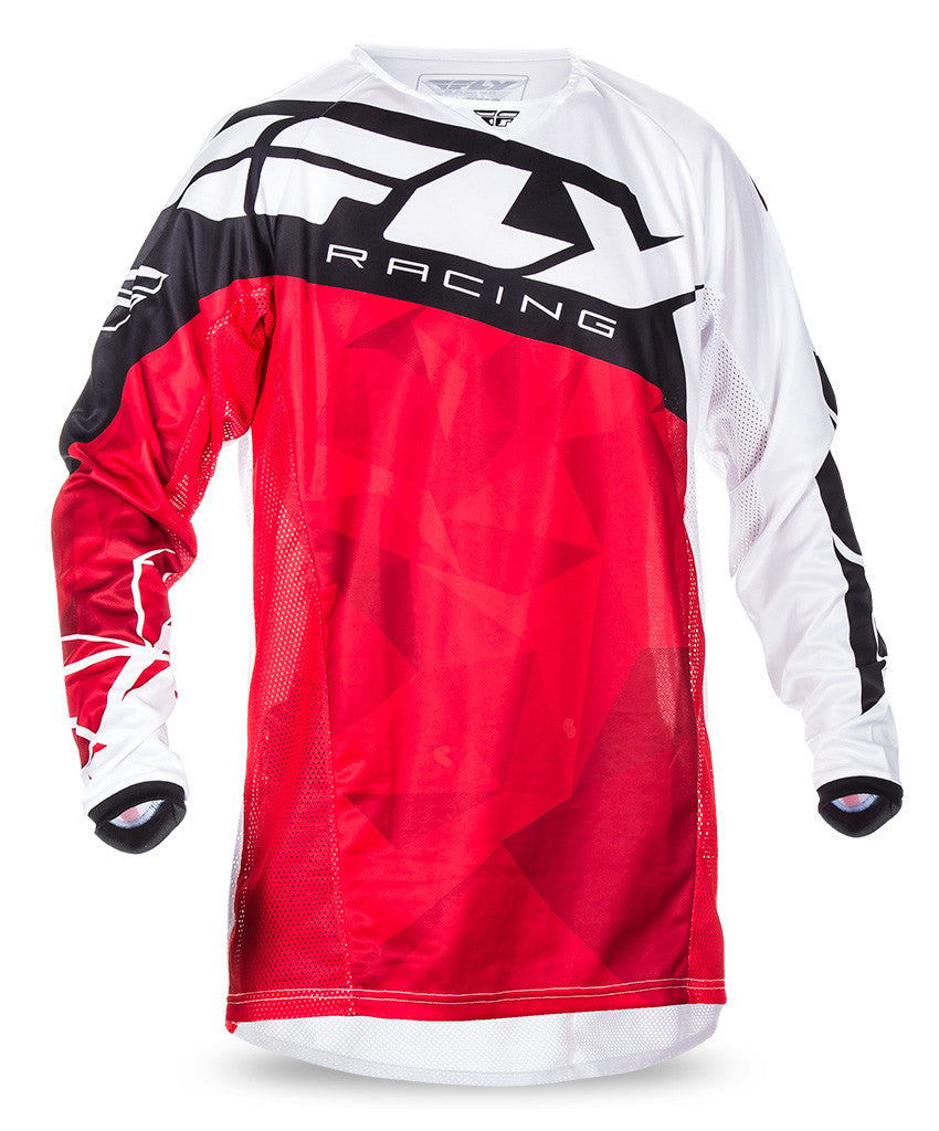 FLY RACING Kinetic Crux Jersey Red/White Ys 370-522YS