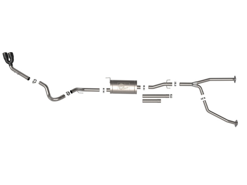 aFe 2022 Toyota Tundra V6-3.5L (tt) Vulcan Series 2.5in to 3in 304 SS Cat-Back Exhaust w/ Black Tip 49-36061-B