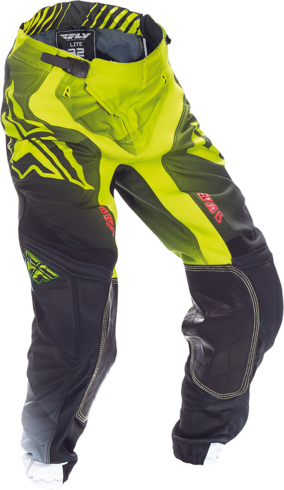 FLY RACING Lite Hydrogen Pant Lime/Black/White Sz 28s 370-73528S